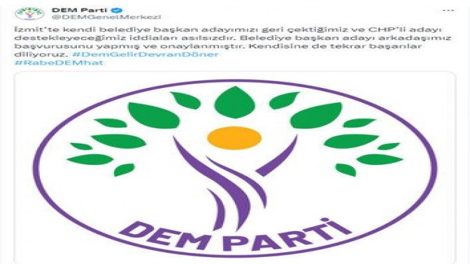 DEM Parti kendi başkanını yalanladı; İzmit’te seçime giriyor! DEM Parti kendi başkanını yalanladı; İzmit’te seçime giriyor!